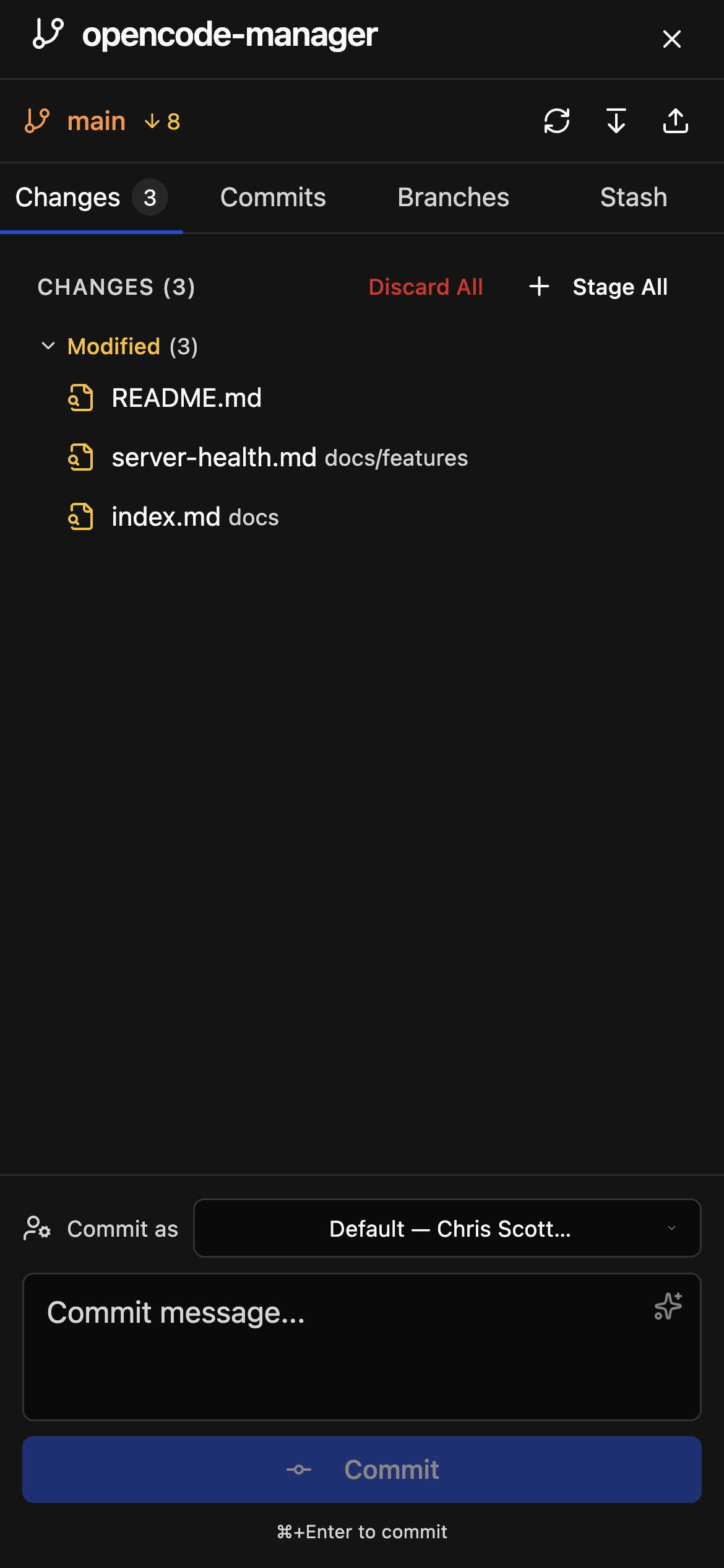 Changes Tab