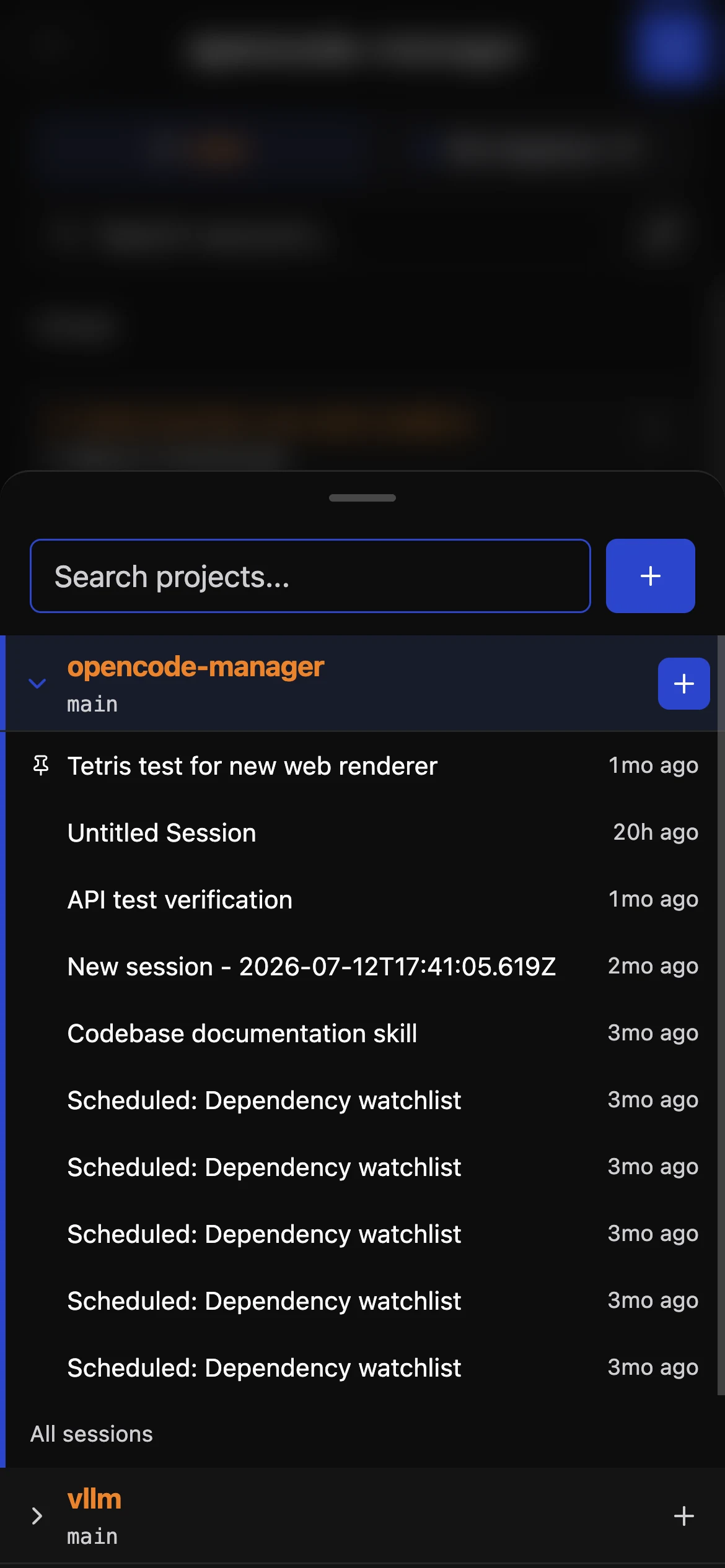 Mobile repository and session switcher
