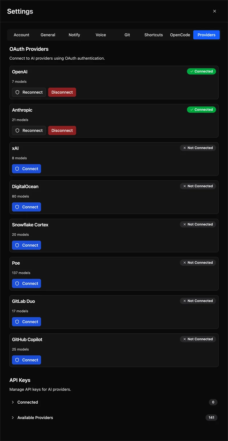 AI configuration
